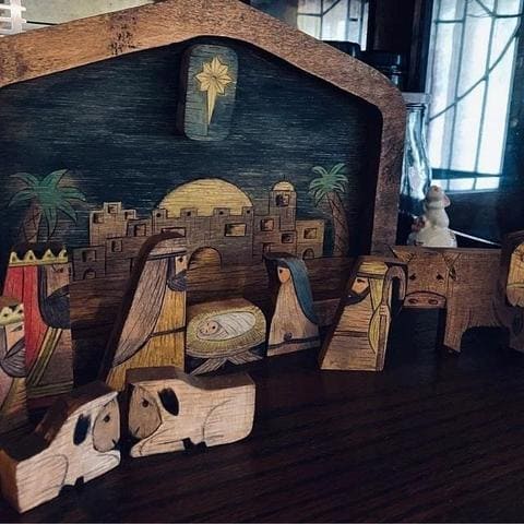 Quebra-Cabeça 9 peças Educativo em Madeira - Presépio de Natal