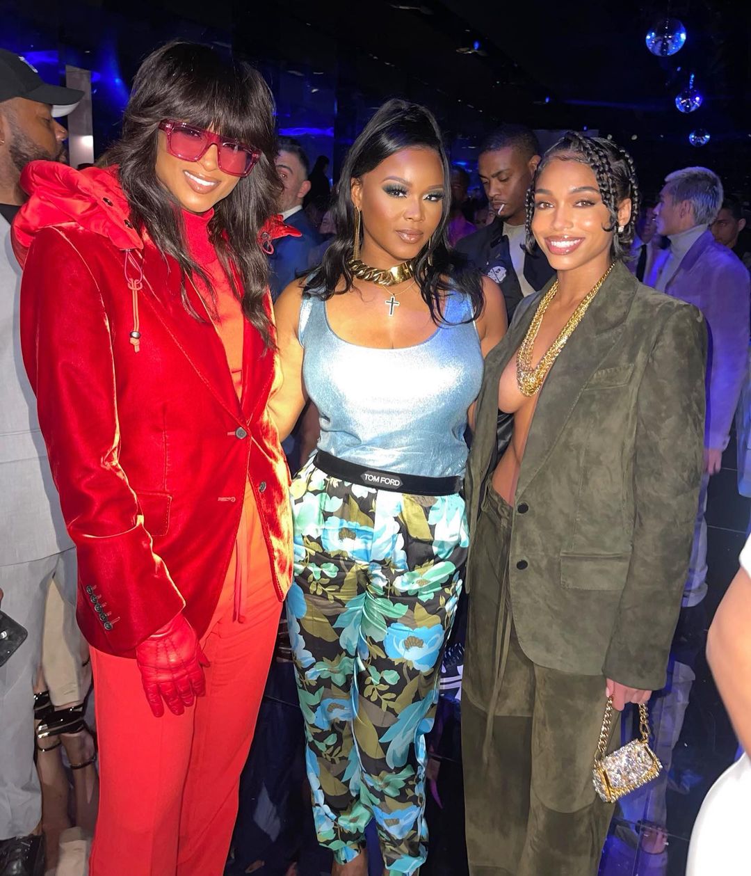 Ciara, Lori Harvey and Claire Sulmers at the Tom Ford Show at NYFW in a Parfait wig from Justine Skye’s collection