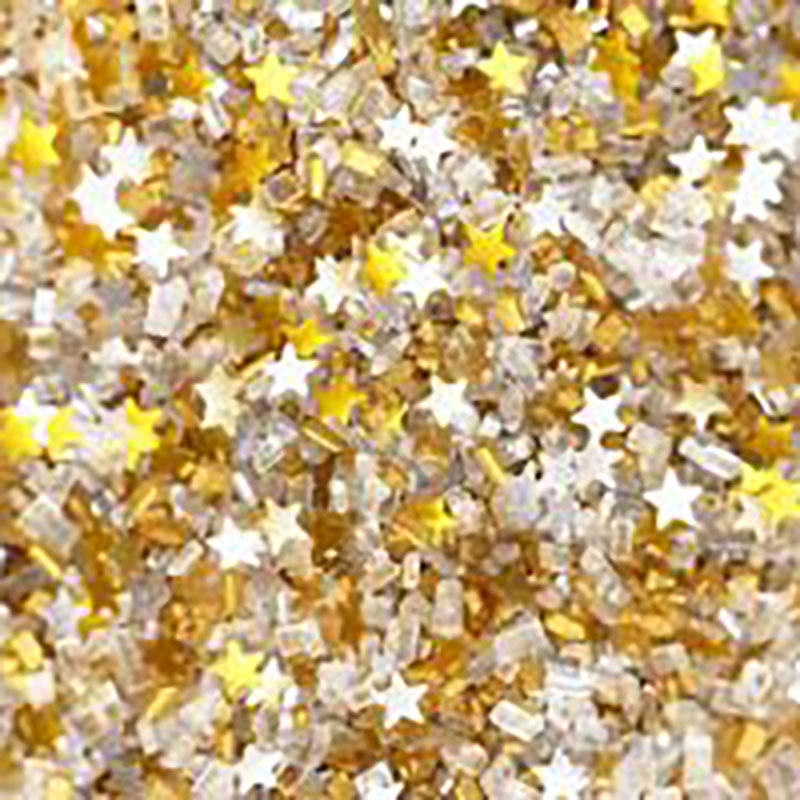 Fancy Sprinkles Filthy Rich Fancy Sugar, Sparkly Sugar Crystals and Edible  Glitter Stars, Gold & Silver Mulit-Colored Blend, For Baking, Dessert