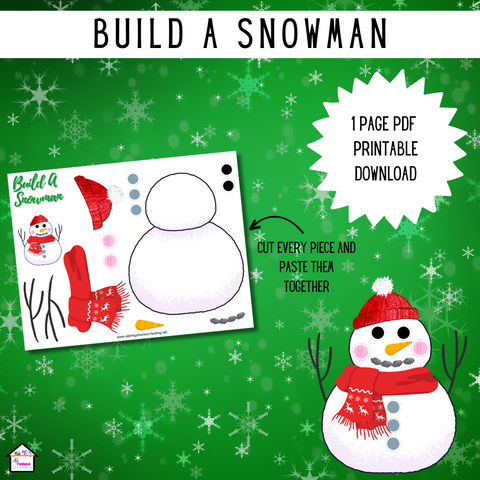 free build a snowman christmas printable for kids