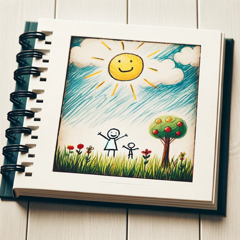 kids artwork in photo book