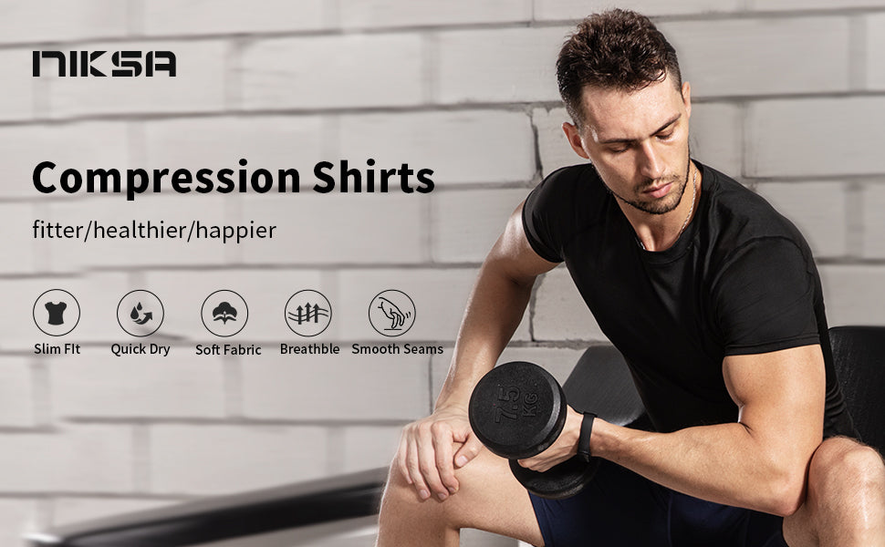 Men's Compression Tops Cool Dry Workout T-shirts 07