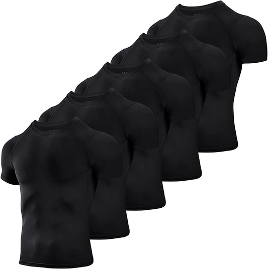 Cool Quick Drying Compression Workout 3 Pack Shirts