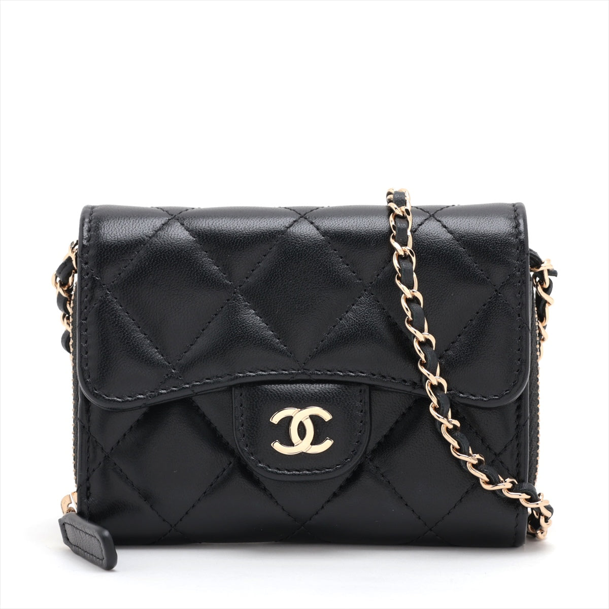 シャネル CHANEL 携帯ケース AP0249/B06311/94305 マトラッセ ラムスキン 黒 チェーンショルダー/ブラック金具 31番台  財布 - ブランド別