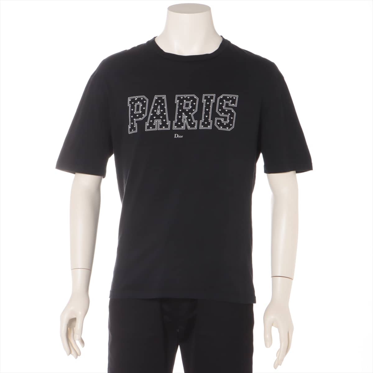 18AW ディオールオム PARIS BEE ロゴ Tシャツ S 黒 ブラック 【楽天