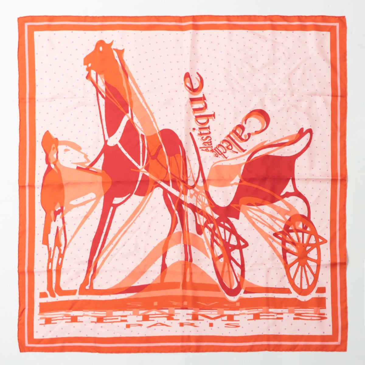 商品説明エルメス カレ 90 Les Artisans d Hermes エルメスの職人たち スカーフ シルク100％ ベージュ オレンジ ヴェール 箱付 HERMES（新品・未使用品）