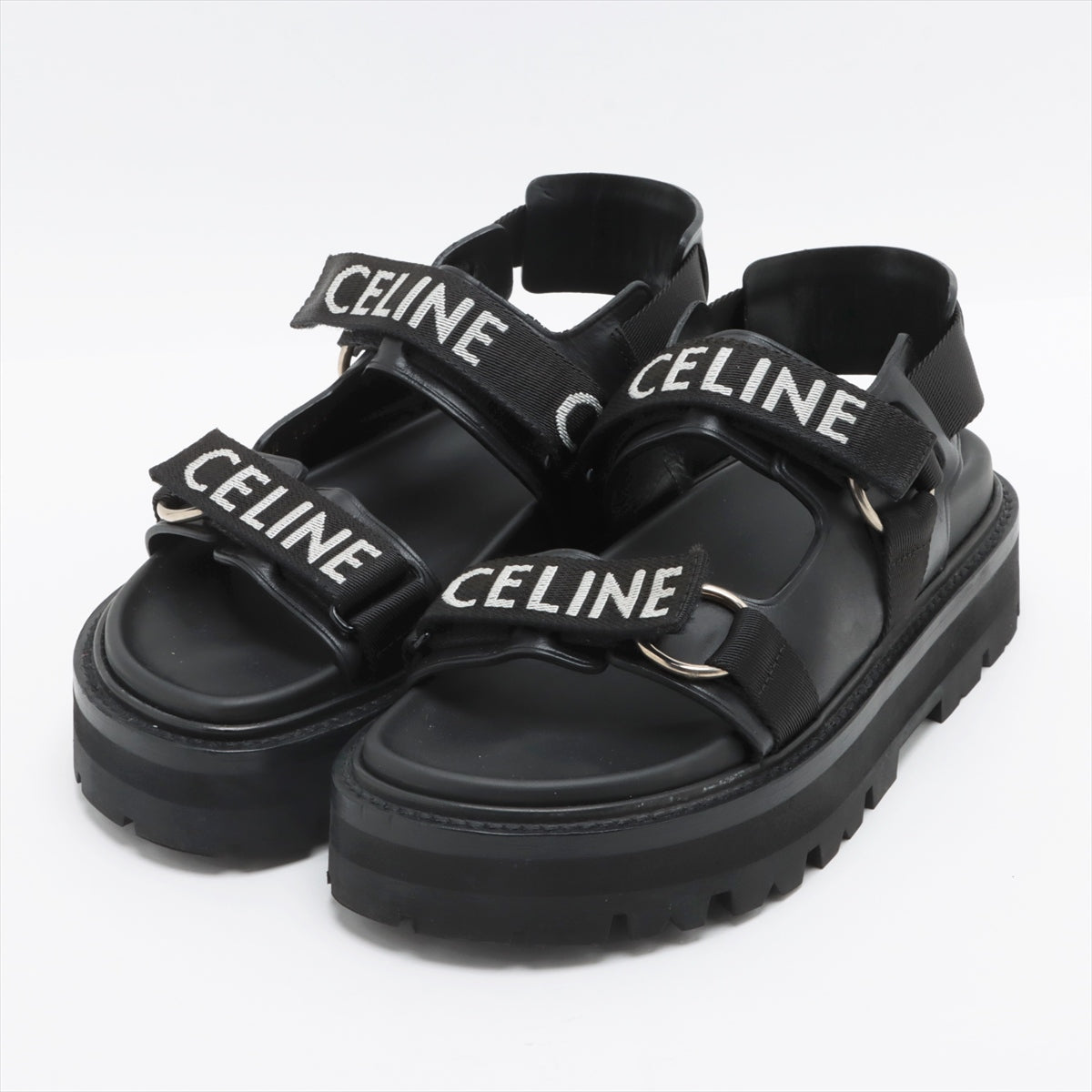 品多く celine ローファー 厚底 38 プラットフォーム レザー