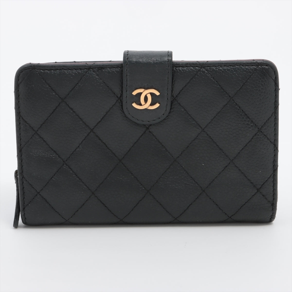 CHANEL 31番台 超美品 キャビアスキン マトラッセ コンパクトウォレットシャネル