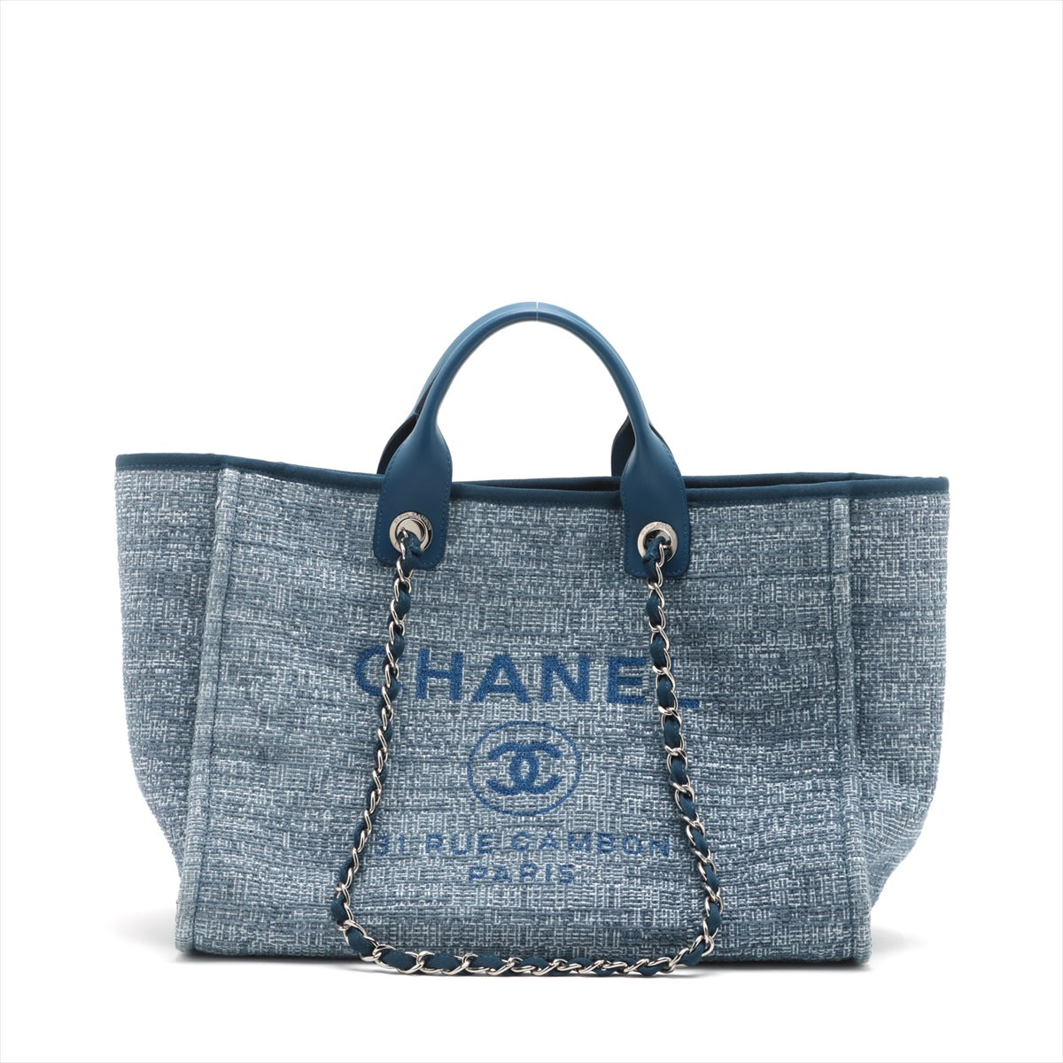 シャネル ドーヴィルGM ショルダーバッグ ストロー ネイビー レディース CHANEL