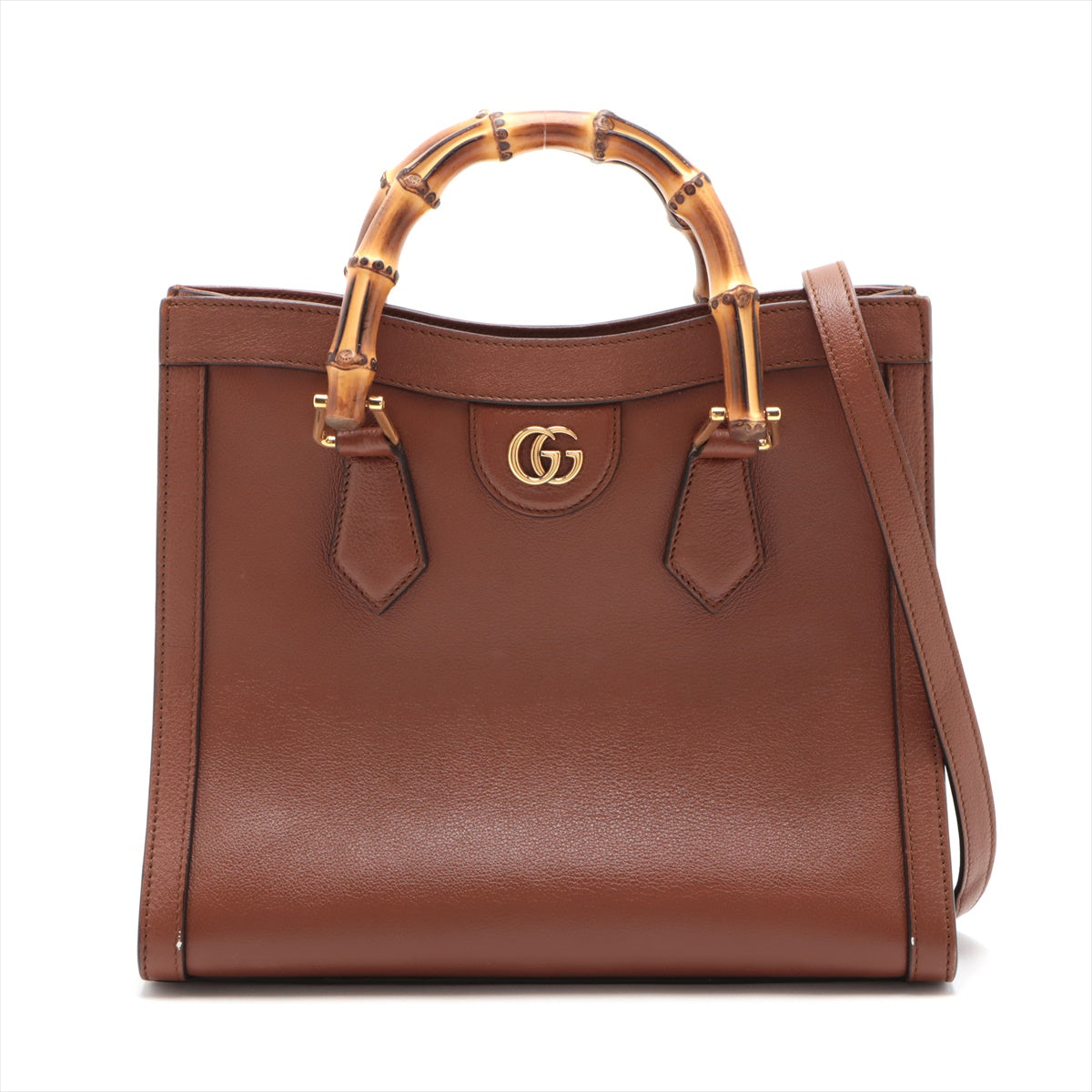 GUCCI◇003-2113-0036/バンブー/ショルダーバッグ/レザー/BRW/使用感有