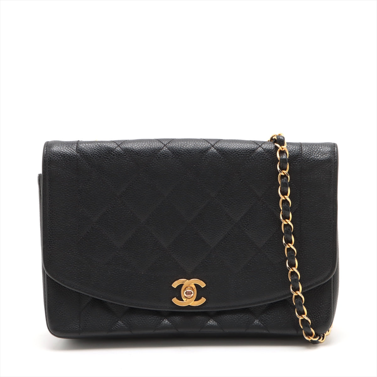 極 美品 シール有 1番台 CHANEL シャネル マトラッセ ダイアナフラップ 25cm ラムスキン レザー チェーン ショルダーバッグ ベージュ  24562約16cm横 - ショルダーバッグ