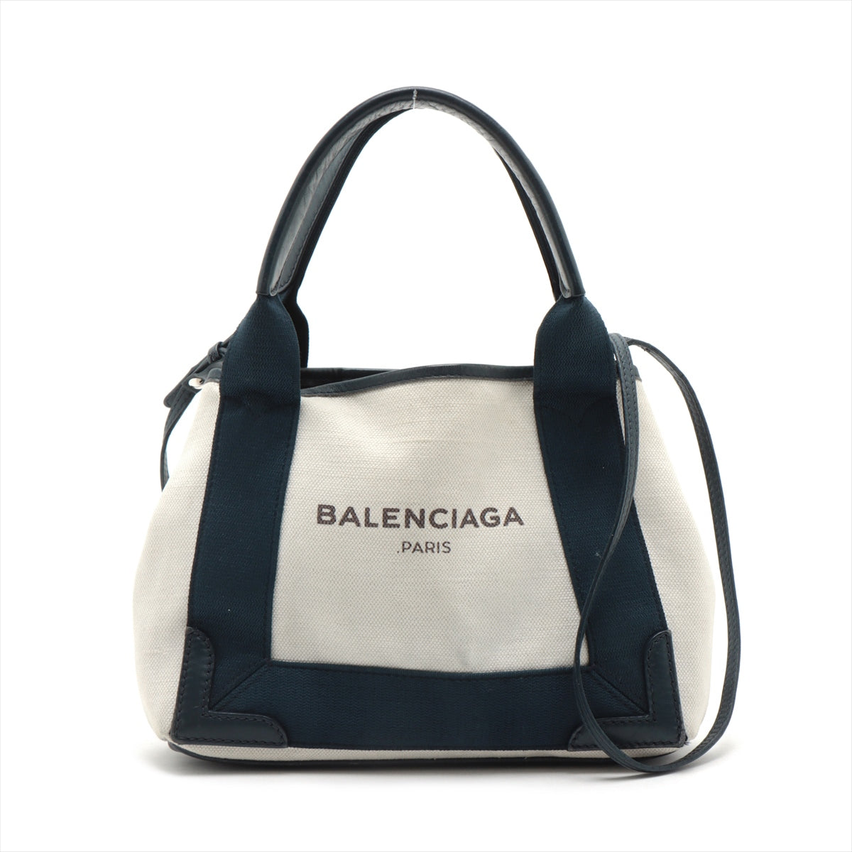 正規保証　BALENCIAGA　バレンシアガ　ネイビーカバス　トートバッグ状態