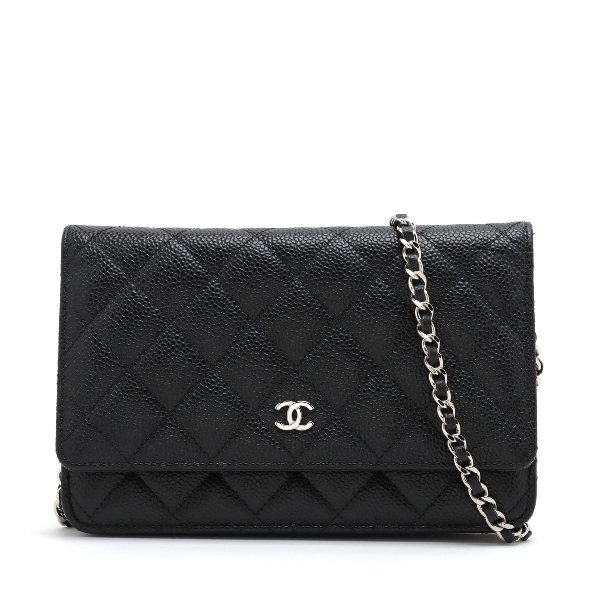 送料込み【CHANEL】シャネル キャビア ウォレット チェーン WOC-