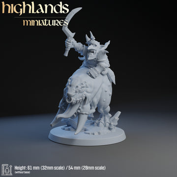 The Goblin Leader ‧ 2 Varianten ‧ Highlands Miniatures ‧ 28/32mm