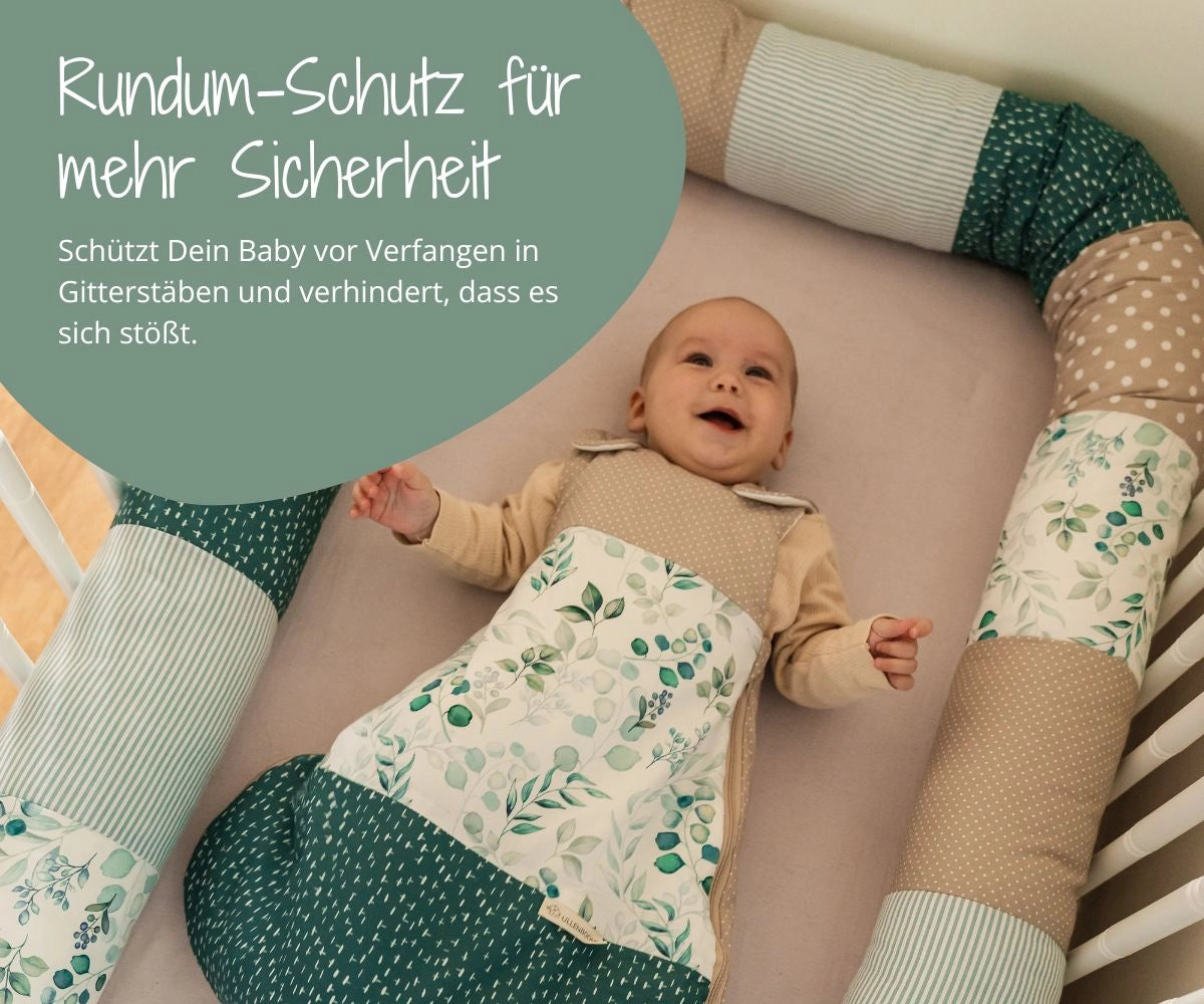ULLENBOOM Baby Bettschlange - Schützt Dein Baby vor Verfangen in Gitterstäben und verhindert, dass es sich stößt