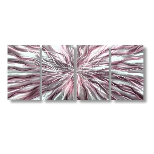Abstract Wall Art Titled "Radiation" Set of 4 (Pink Edition)