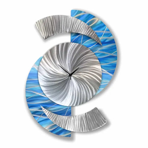 Blue Modern Wall Clock Titled "Elliptical"