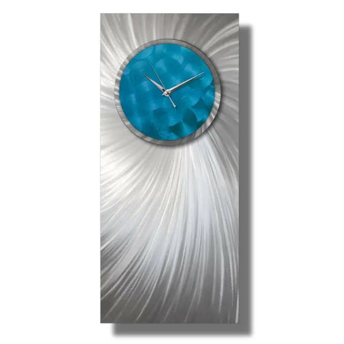 Cyan Blue Modern Wall Clock Titled "Kalyke"