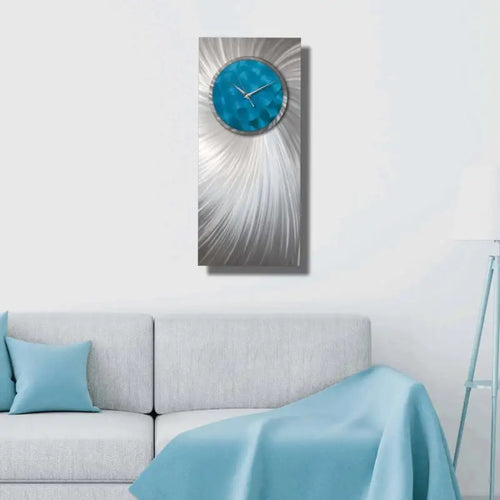 Cyan Blue Modern Wall Clock Titled "Kalyke"