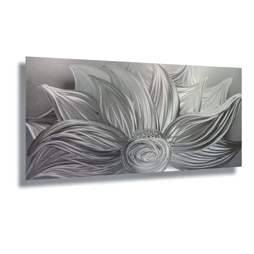 Flower Wall Art Titled "Silver Lotus"