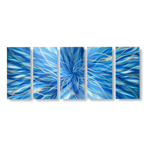 Large Blue Abstract Wall Art Titled Radiation