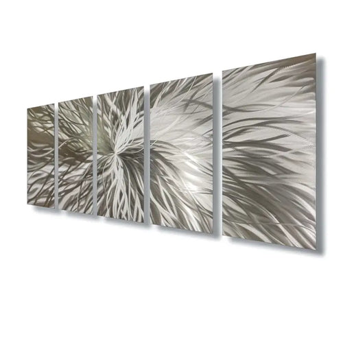 Large Silver Metal Wall Art Titled Radiation