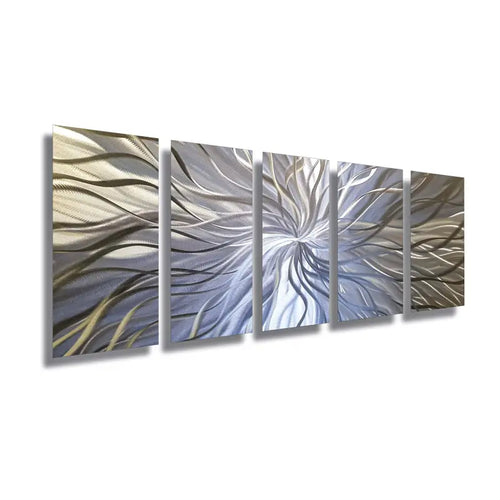 Large Silver Metal Wall Art Titled Radiation
