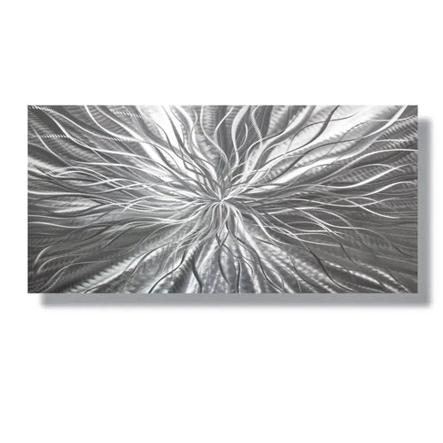 Metallic Wall Art Titled "Radiation" (Silver Edition)