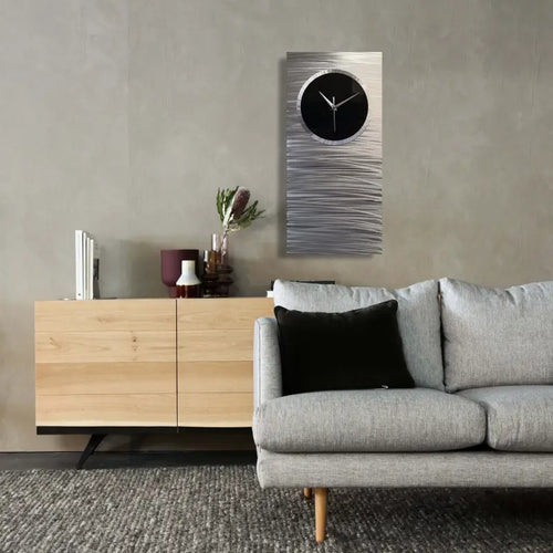 Modern Style Wall Clock Titled "Lux" (Black Edition)