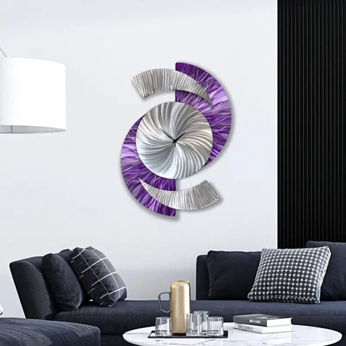 Purple Clock Titled "Elliptical"