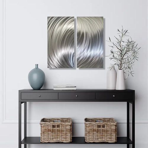 Silver Metal Wall Art Titled "Forces"