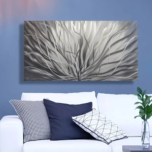 Silver Metal Wall Art Titled "Inbloom" (Silver Edition)