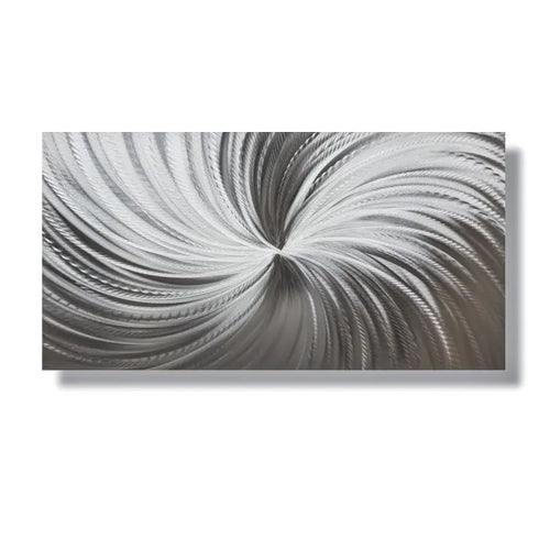 Silver Metal Wall Decor Titled "Silver Spiral"