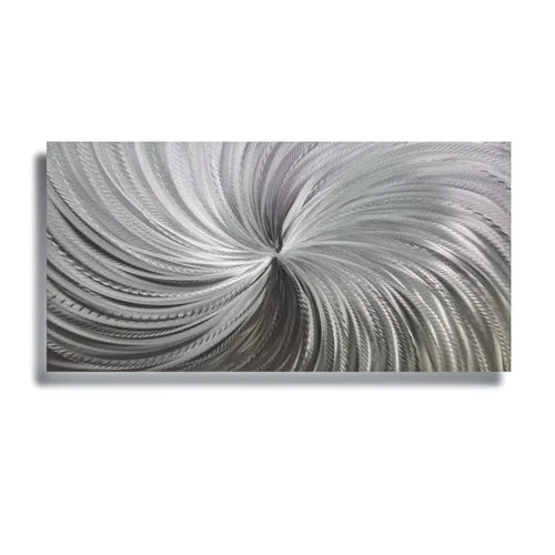 Silver Metal Wall Decor Titled "Silver Spiral"