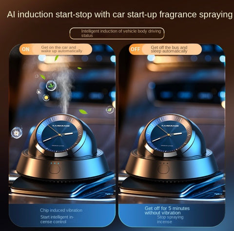 Smart Car Aroma Diffuser with Clock Perfume Ornament3