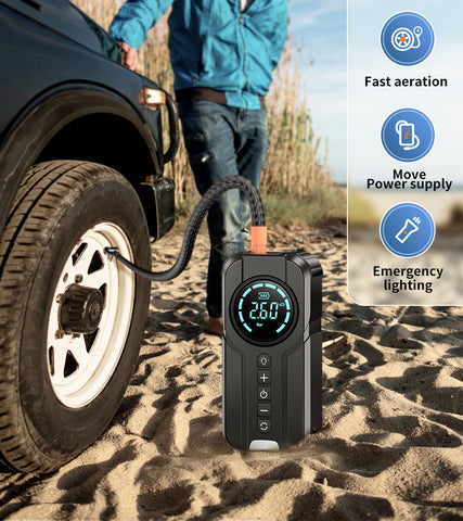 Intelligent digital display car starting power supply with wireless air pump4