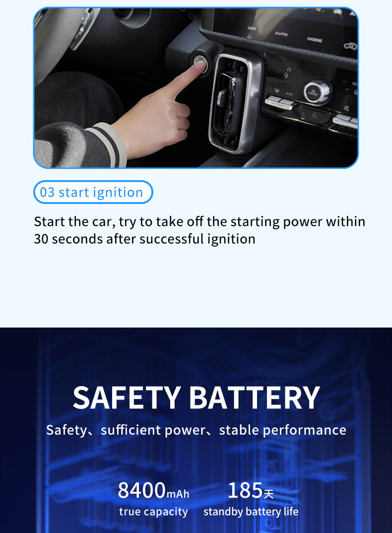 Intelligent digital display car starting power supply with wireless air pump1