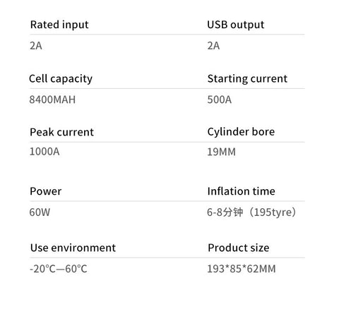 Intelligent digital display car starting power supply with wireless air pump3