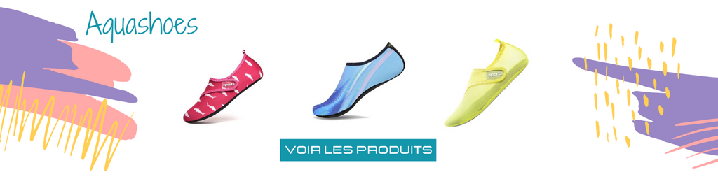 Bannière avec chaussures d'eau aquaschuhe.com