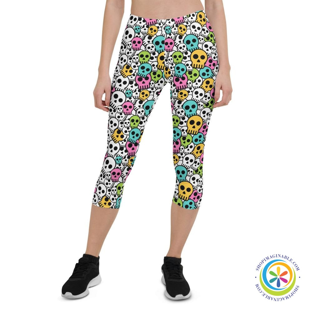 Colorful Cute Skulls Leggings Online Only – ShopImaginable.com