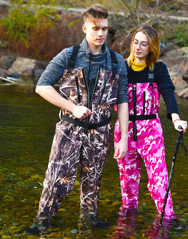 NEYGU Men & Women's Quick-Drain Waterproof and Breathable Chest Wader with  Front Venting Zip for Fishing and Hunting