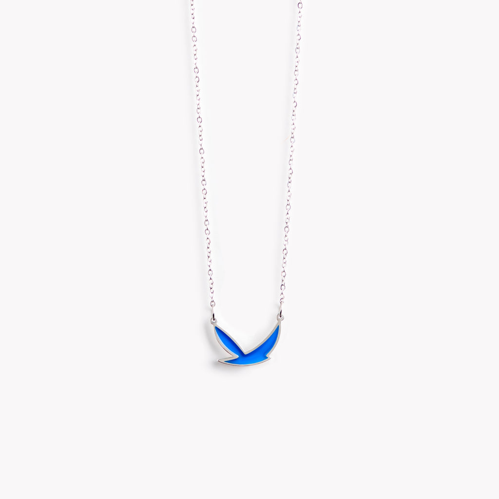 Blue bird necklace, ethical & sustainable jewellery