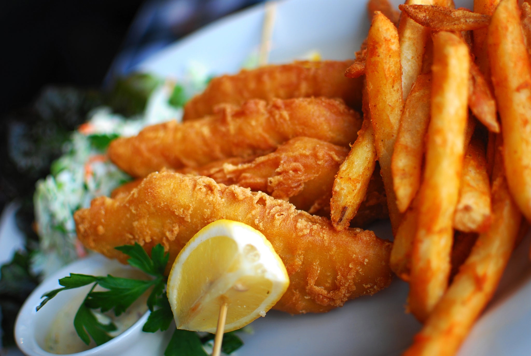 Fish and chips in Tenby.