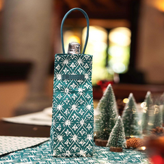 batik boutique teal starry wine bag