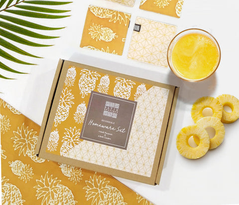 batik homeware gift set golden pineapple