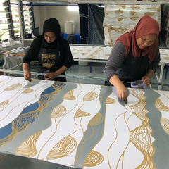 Batik Boutique's batik in the process hand painted