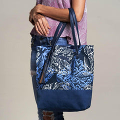 batik tote bag nautical fern