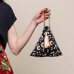 batik boutique ketupat bag in black leopard