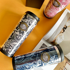 Batik Boutique's previous collaboration with Old Town White Coffee featuring custom logo on our batik tumbler.