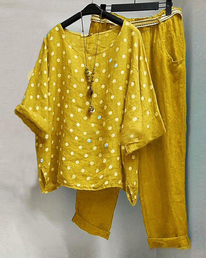 Polka Dot Dam Casual Kostym – allamode